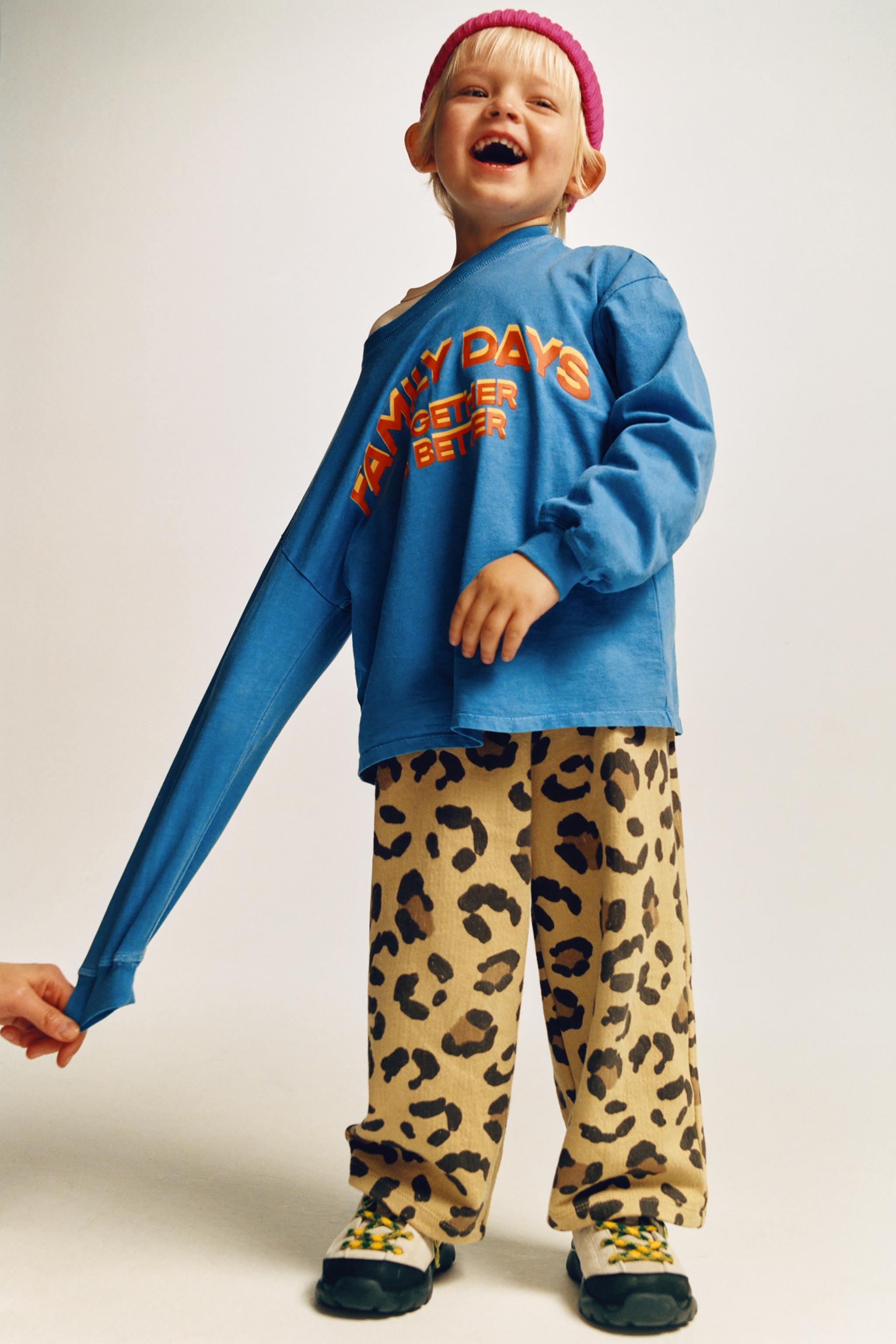 ANIMAL PRINT PLUSH STRAIGHT PANTS